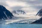Norway, Svalbard. Monacobreen Glacier, a tidewater glacier,  finds the ocean in northern Svalbard Art Print
